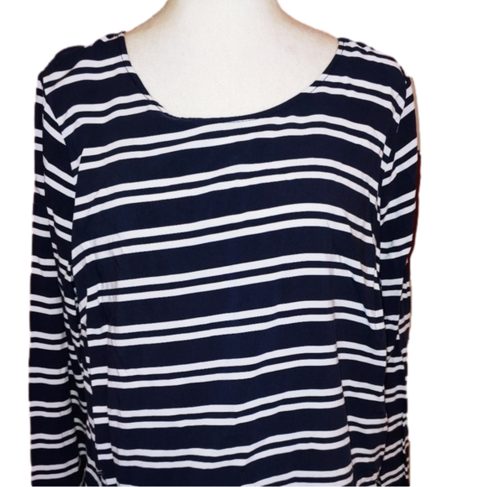 Crown & Ivy Blouse Striped Top 2X